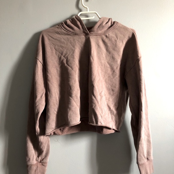 Mauve Cropped Hoodie - Picture 1 of 2
